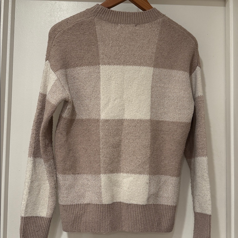 Christian Siriano Beige and Cream Checkered Sweater Sz XS - Picture 6 of 6